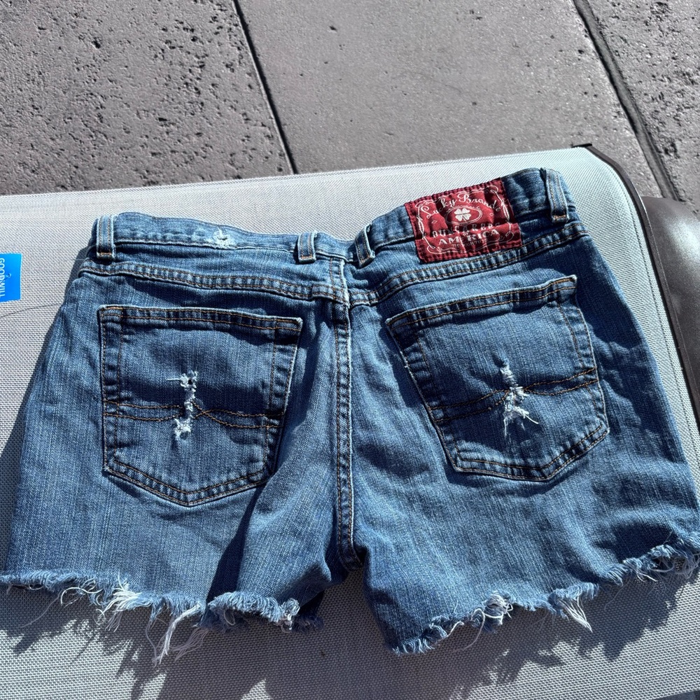 Lucky Brand Size 10/30 Distressed Frayed Denim Shorts Blue Cutoff Jean Shorts - Picture 13 of 13